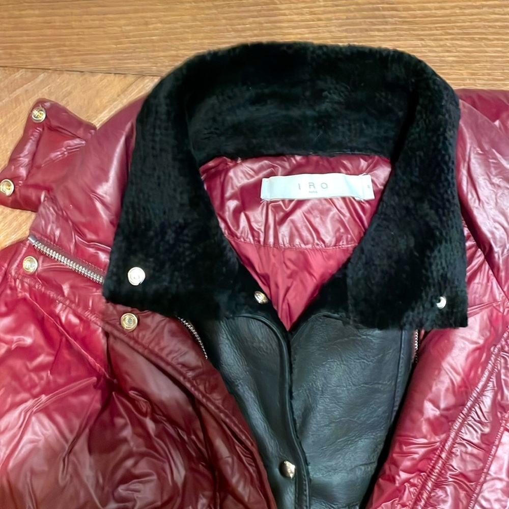 One of a kind IRO puffer jacket with shearling insert
